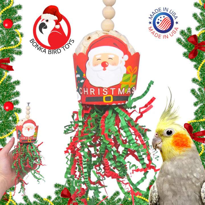 Santa Sola Cup Christmas Bird Toy